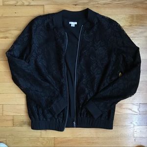 Black Lace Xhilaration Bomber Jacket